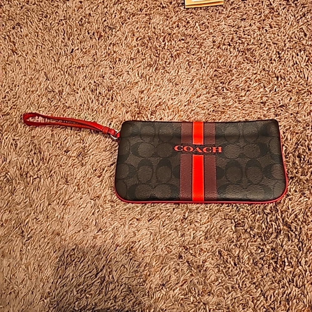 Coach Long Striped Wristlet